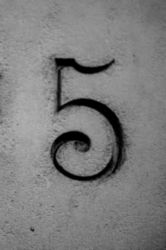 The Number - 5 - Numbers - Black & White - Imagine Letters